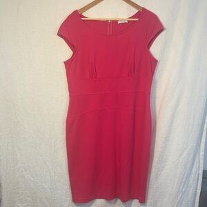 Pink Calvin Klein Stretch Knit Dress Size 14